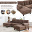 103.5" U Shape Sectional Sofa Dual Chaise Lounges With Armrest Pillows-931914175