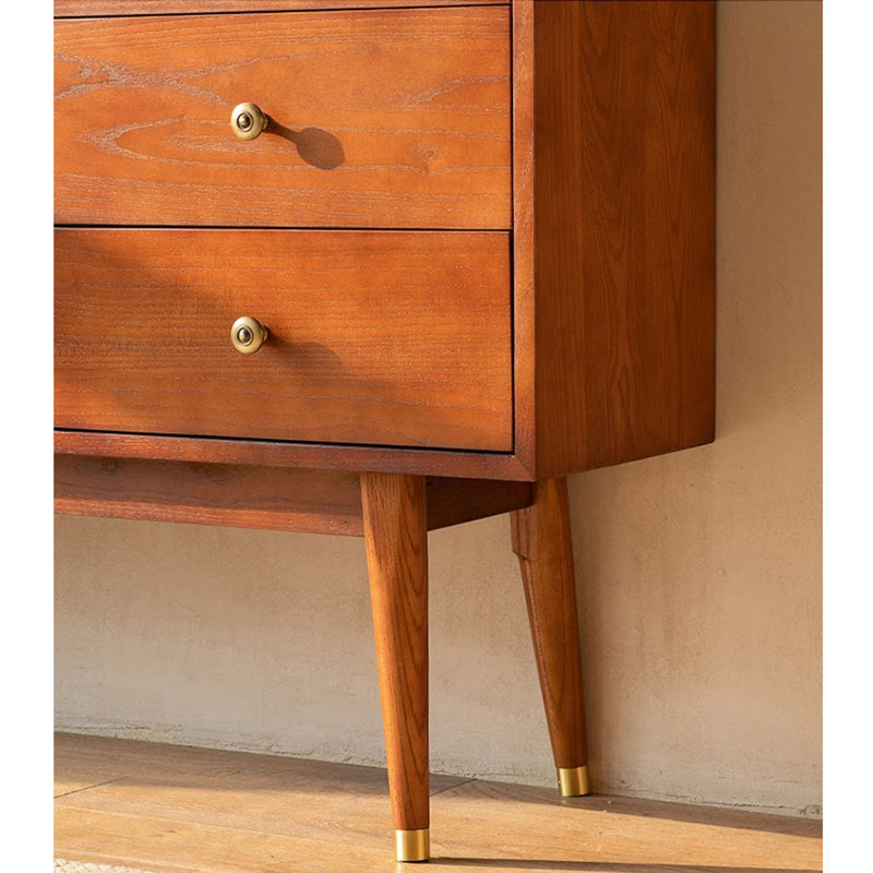 Buffet de rangement rétro en bois massif, H 33,85 po x l 55,11 po x P 17,71 po