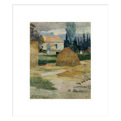 «Landscape Near Arles» par Paul Gauguin - Estampe numérique encadrée