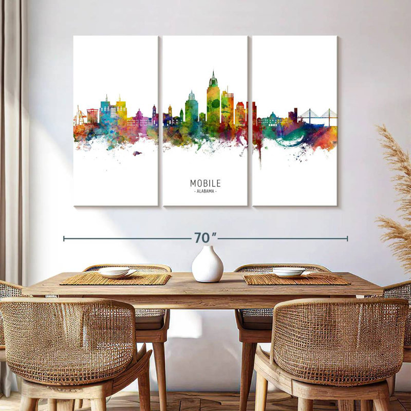Mobile Alabama Skyline I, 42" H x 65" W