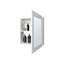 Armoire blanche élégante pour salle de bain - 2 tablettes, miroir sur porte dans la salle de bain-121109902