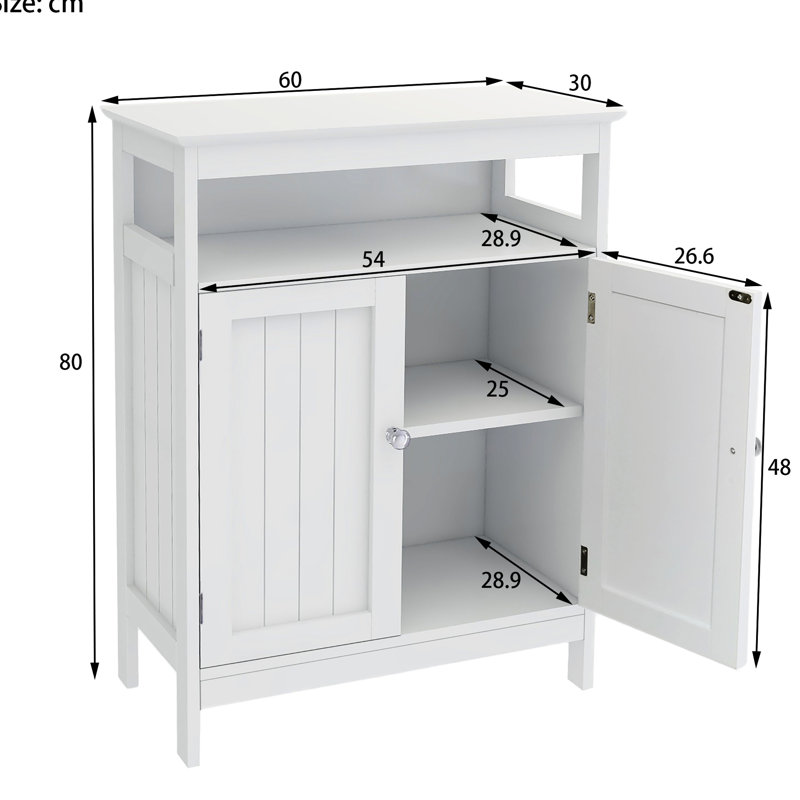 Armoire de salle de bain blanche avec portes à double volet, fabrication de qualité, peinture, grand rangement, rangement facile à assembler - blanc, fin, enduit, sans effort