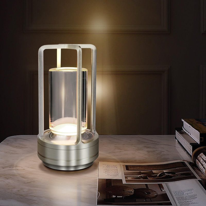 Lampe fantaisie en métal Nécat, Argent