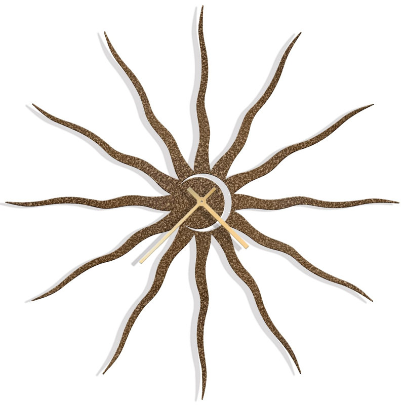 Metal Wall Clock, Bronze, 36" W x 36" H