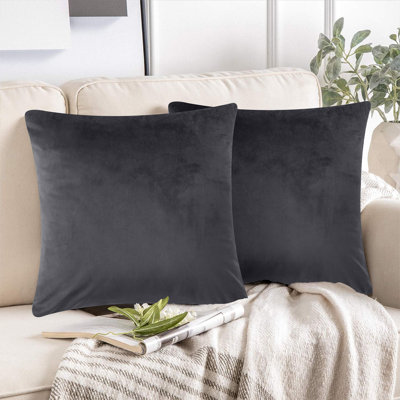 Luxurious Plain Velvet Cushion Covers (Set Of 2)