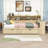 Wooden Daybed with Storage Shelves and Study Desk-566129644-566129643