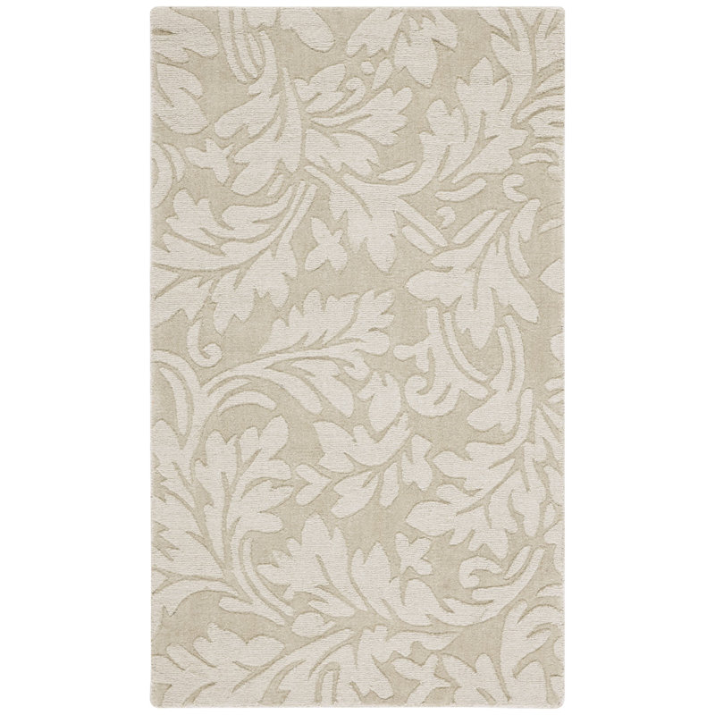 Montreal Hand Loomed Wool Floral Rug, Rectangle 4' x 6'