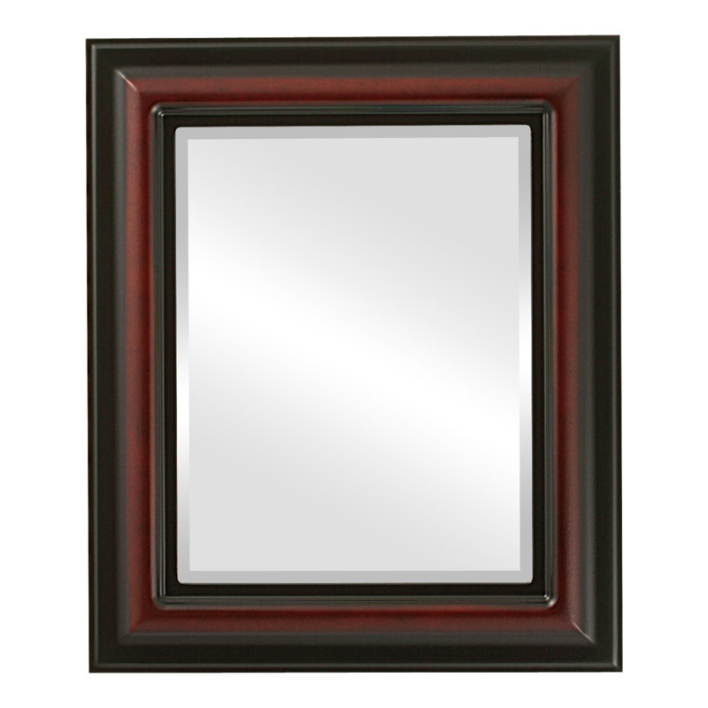 Miroir biseauté moderne et contemporain Woke, 25 po x 21 po, Bois de rose