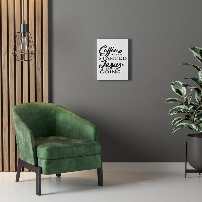 Coffee Gets Me - Wrapped Canvas Print, 36cm H x 28cm W