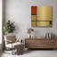 «Composition No. I, with Red and Black, 1929» par Piet Mondrian, art mural en métal doré, 36 po x 36 po-133656014