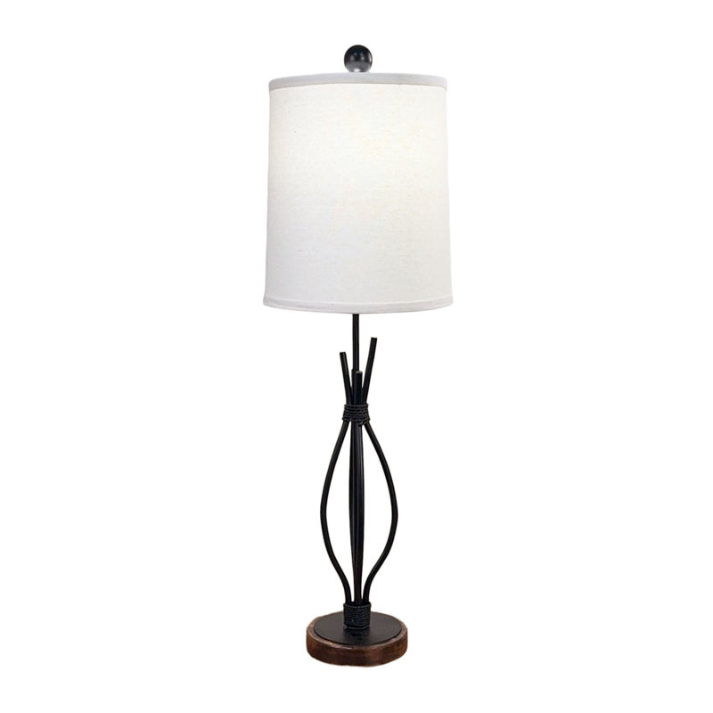 Kodiak Iron Stack Table Lamp w/ Rough Sawn Base