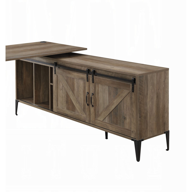 Armoire pour bureau d'écriture Zakwani, Chêne rustique