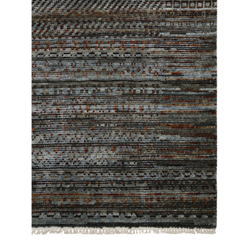 Legacy Hand Knotted Wool Geometric Area Rug, Rectangle 9' x 12'