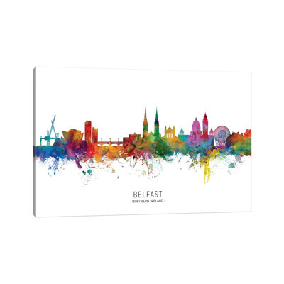 «Belfast Northern Ireland Skyline» par Michael Tompsett, impression sur toile tendue