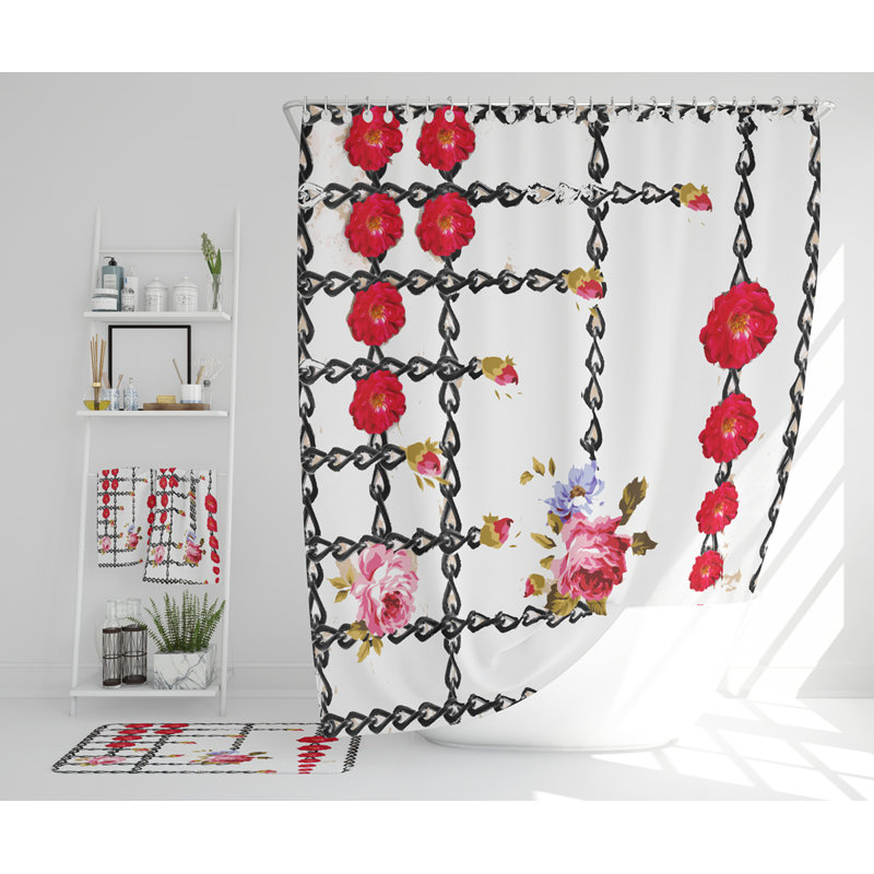 Neev Polyester Shower Curtain Set