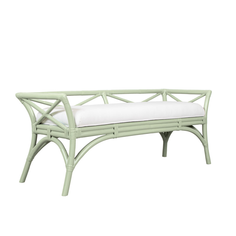 Wicker Bench, Celery Green