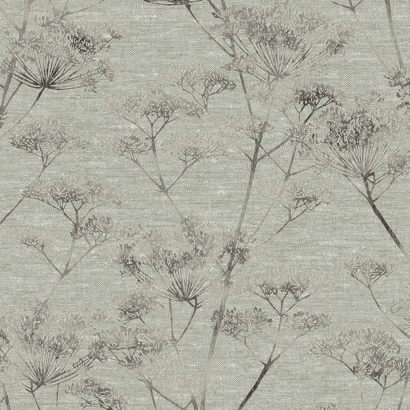 Floral Metallic Wallpaper Double Roll, Sage