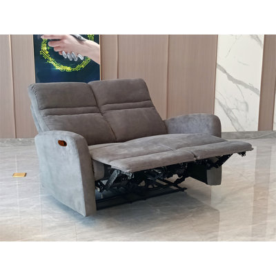 2 Seater Cotton Blend Reclining Loveseat