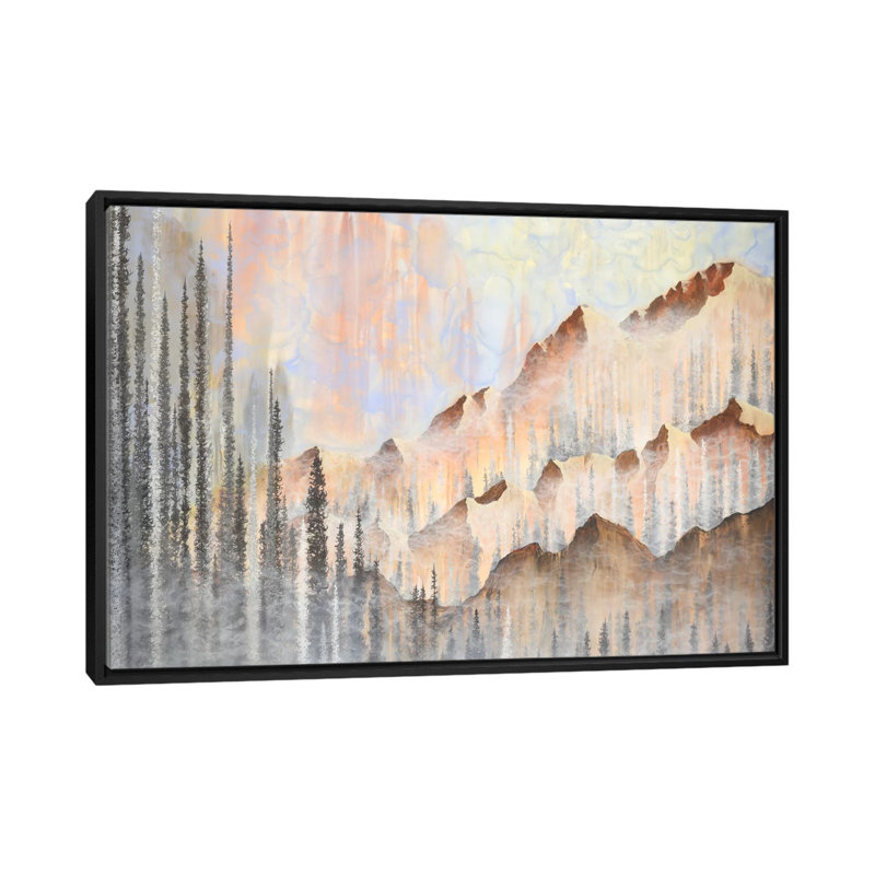 «Afterburn» par Emily Magone, reproduction sur toile tendue sur châssis, H 18 po x l 26 po x P 1,5 po, Toile avec cadre noir