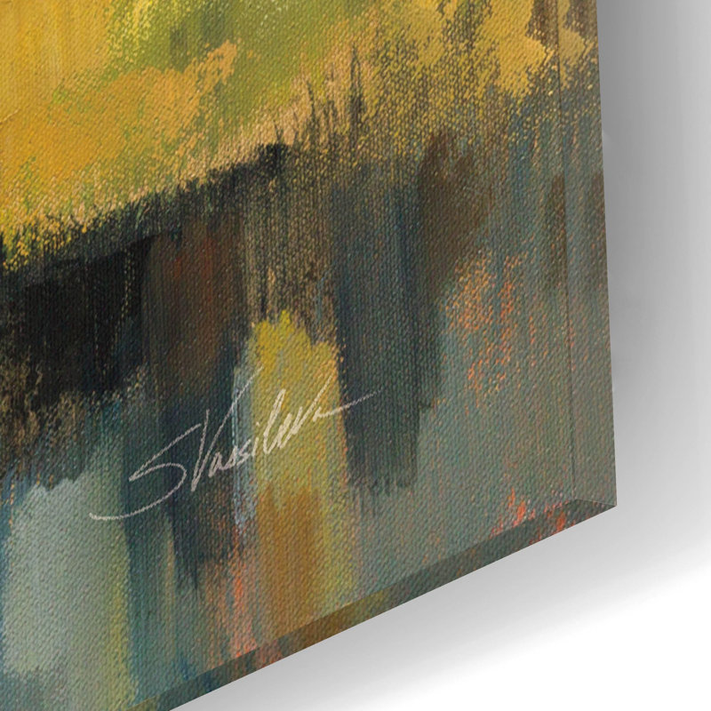  «Amber Riverbank» par Silvia Vassileva, art mural en verre acrylique, 12 po x 12 po