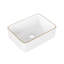 Lavabo de salle de bain vasque rectangulaire en porcelaine vitreuse 16 po x 12 po DeerValley-111029635