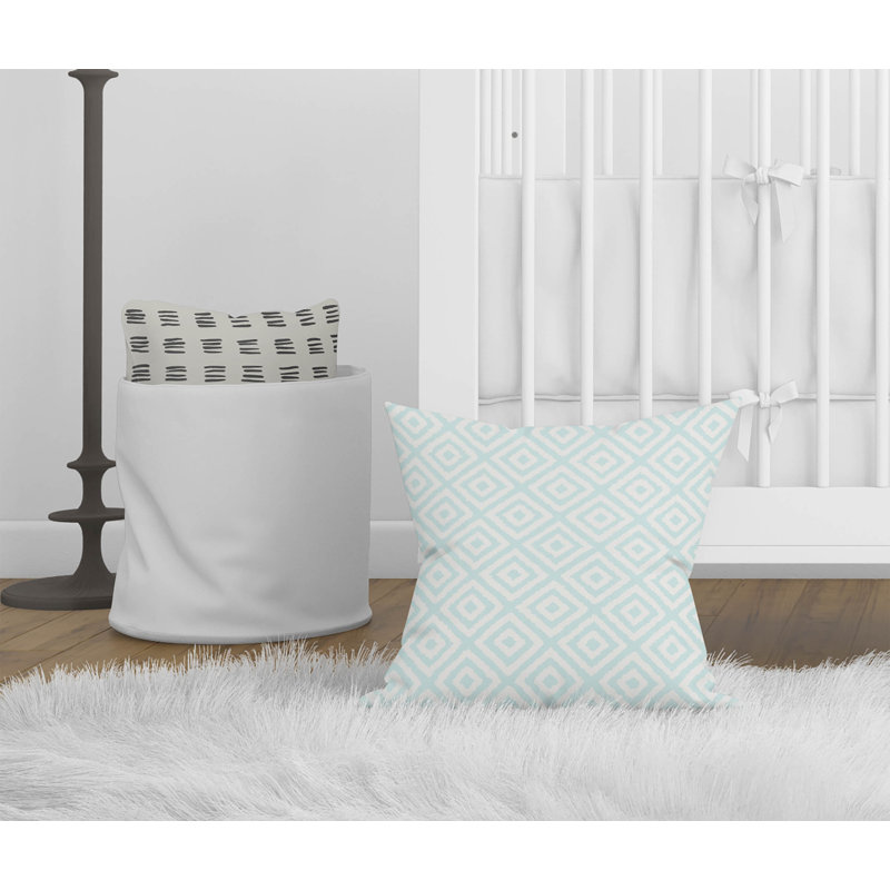 Coussin Ikat, Bleu clair / ikat bleu, H 18 po x l 18 po