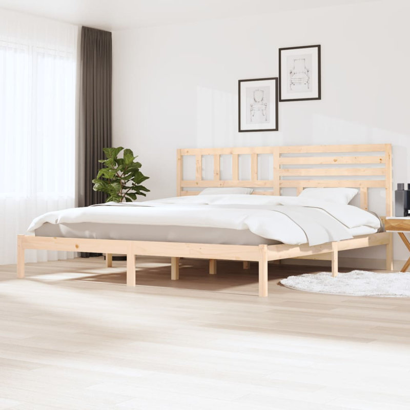 Bed Frame Solid Wood, natural, Super King (6')