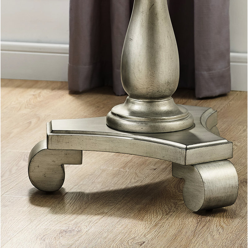 Table d'appoint à piédestal champagne - l 26 po x P 26 po, Champagne
