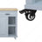 47 Inch Kitchen Island With Extendable Dining Table, Rubber Wood Veneer Kitchen Table With Internal Storage Rack, Power Outlet, Kitchen Island With Storage 2 Drawers 2 Cabinet,Grey Blue-1913154084
