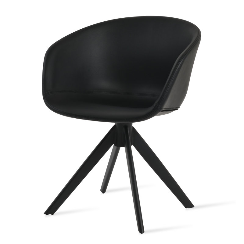 Fauteuil Tribeca, Similicuir noir, Noir