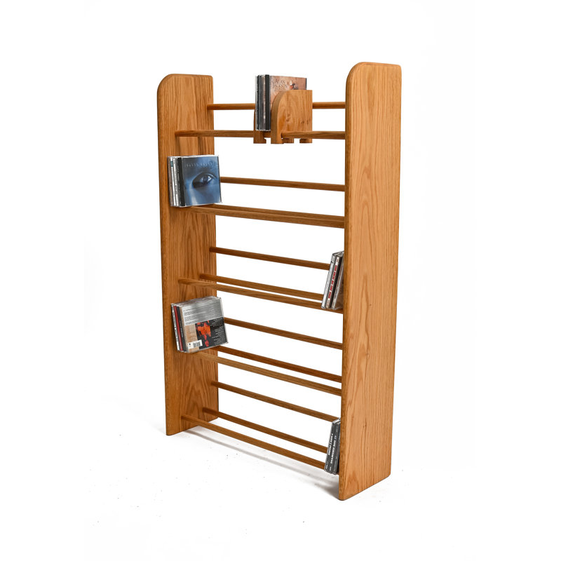 Dowel-Style Wooden CD Rack - 01 Series, Dark, 37.25" H x 24.25" W x 7.25" D