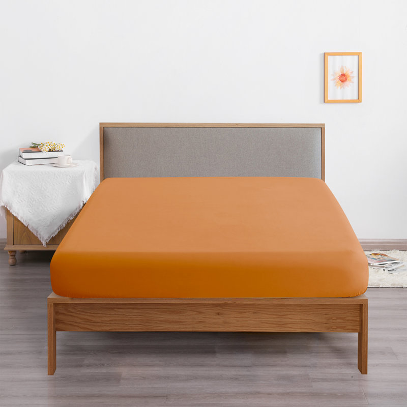 Drap-housse seulement, drap-housse à poche profonde en microfibre brossée 1800 - NTBAY, Drap-housse de taille simple, Tan