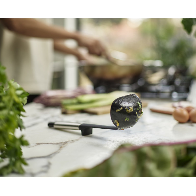 Black Silicone 5-Piece Kitchen Utensil Set with Rotating Stand