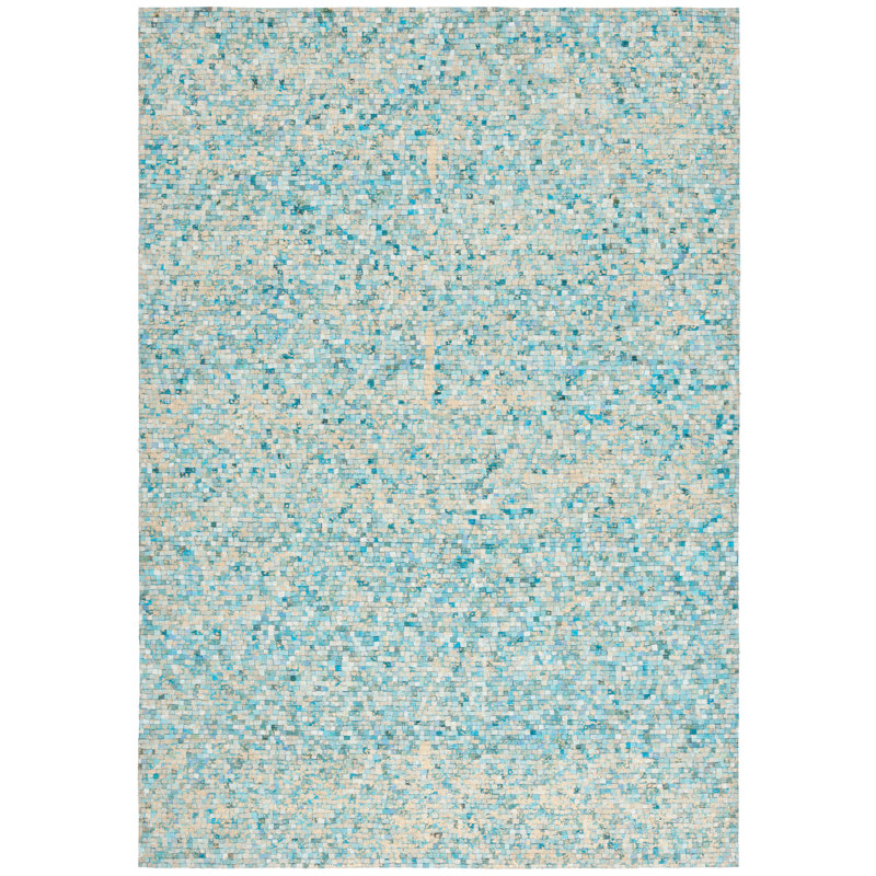 Studio Leather 101 Hand Woven Leather Geometric Rug, Rectangle 3' x 5'