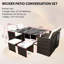 9 Pieces Rattan Garden Furniture Set Wicker Chairs Sofa Table For Outdoor Patio-777409999