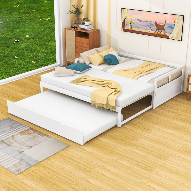Dovber Twin Size Wooden Daybed with Trundle, White