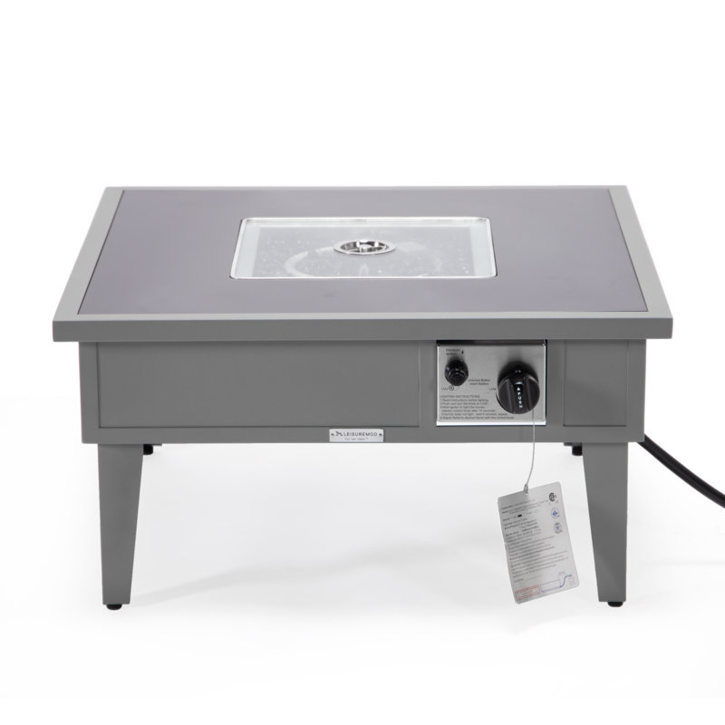 Kliyah Square Propane Smokeless Fire Pit Table