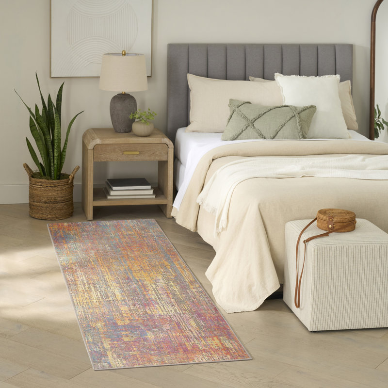 Nourison Botanical Washables 2' x 6' Multicolor Modern Indoor Rug, Runner 2' x 6', Multicolor
