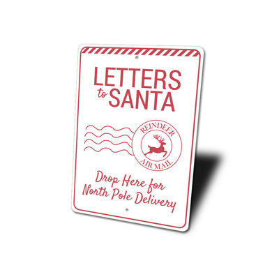 Lettres au père Noël, panneau en aluminium