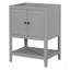 Base de meuble-lavabo 24 po seulement, structure en bois massif, armoire de rangement avec portes et tablette ouverte