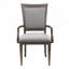 Ensemble de 2 fauteuils transitionnels gris et brun, tissu et revêtement de siège en bois