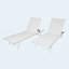 Ensemble de 2 chaises longues d'extérieur à dossier réglable à 5 positions, structure en acier blanc et siège inclinable de patio textilene