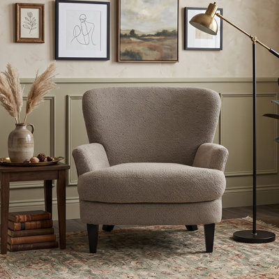 Fauteuil d'appoint rembourré avec pieds en bois