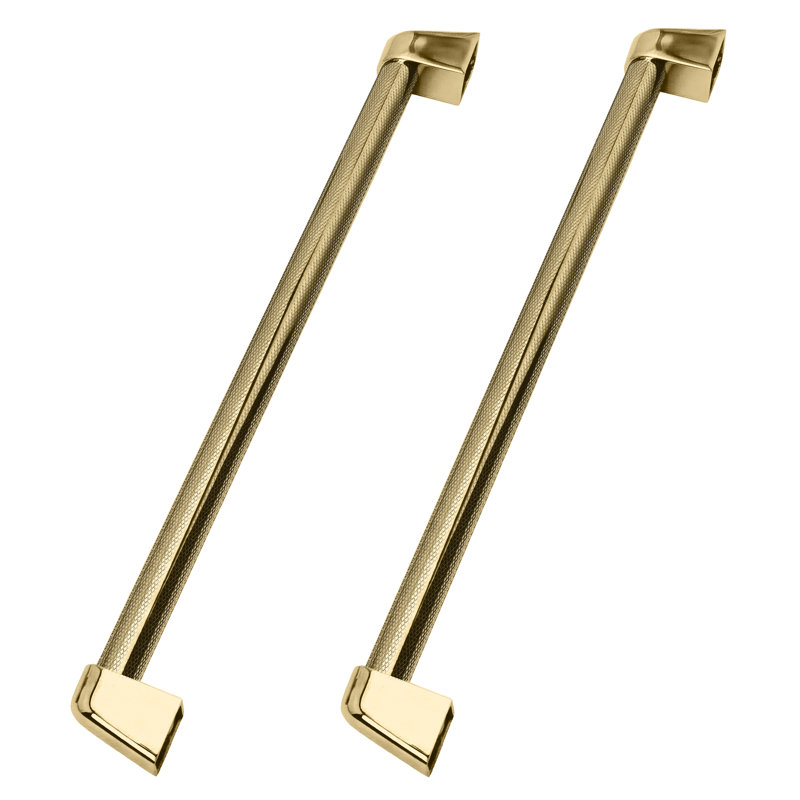 ZLINE Autograph Edition Touchstone Refrigerator Drawer Helix Handles (Set of 2) in Polished Nickel, Polished Gold