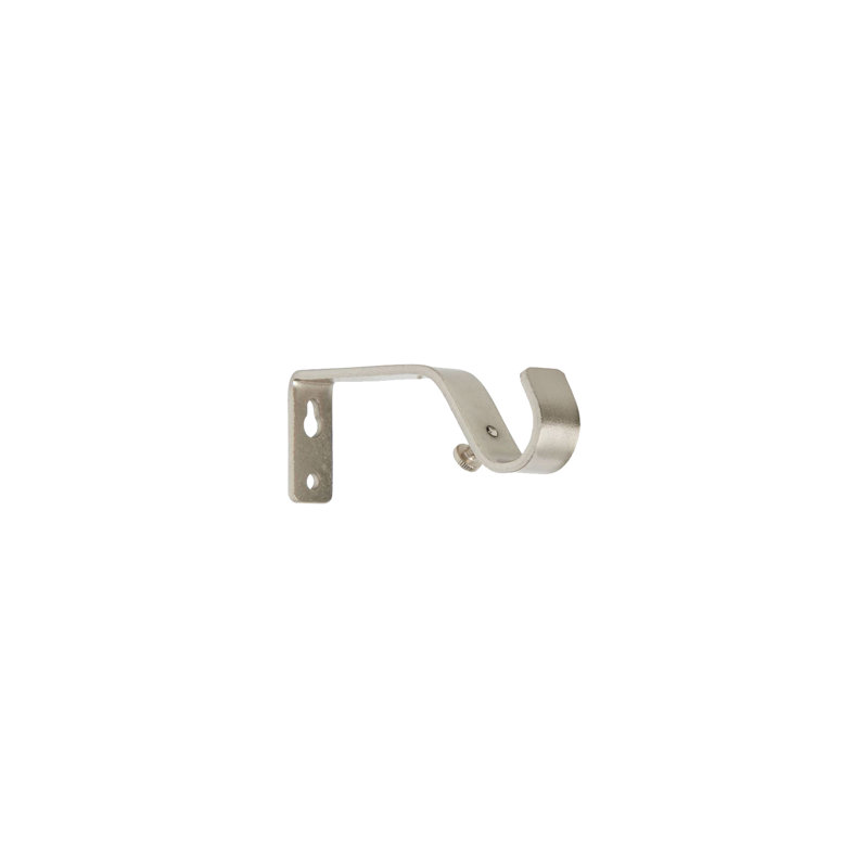 Delio Adjustable 4.83cm Single Curtain Pole, Silver