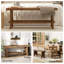 Banc en bois de 43,3 po de largeur avec tablette de rangement et conception Tenon-986700031