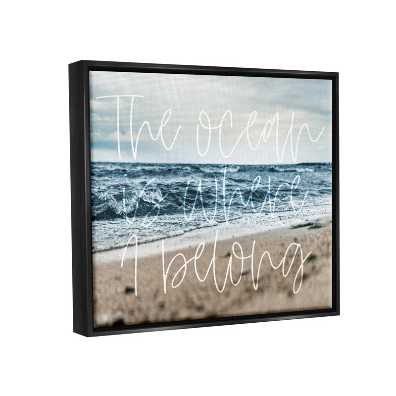 «Ocean Is Where I Belong Beach Waves Floater», art mural par Lil 'Rue, H 17 po x l 21 po x P 1,7 po