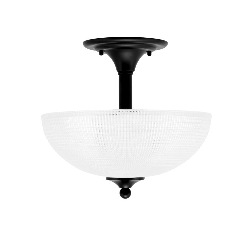 Mannheim Semi-Flush 2 Bulbs With Glass, Matte Black, Clear