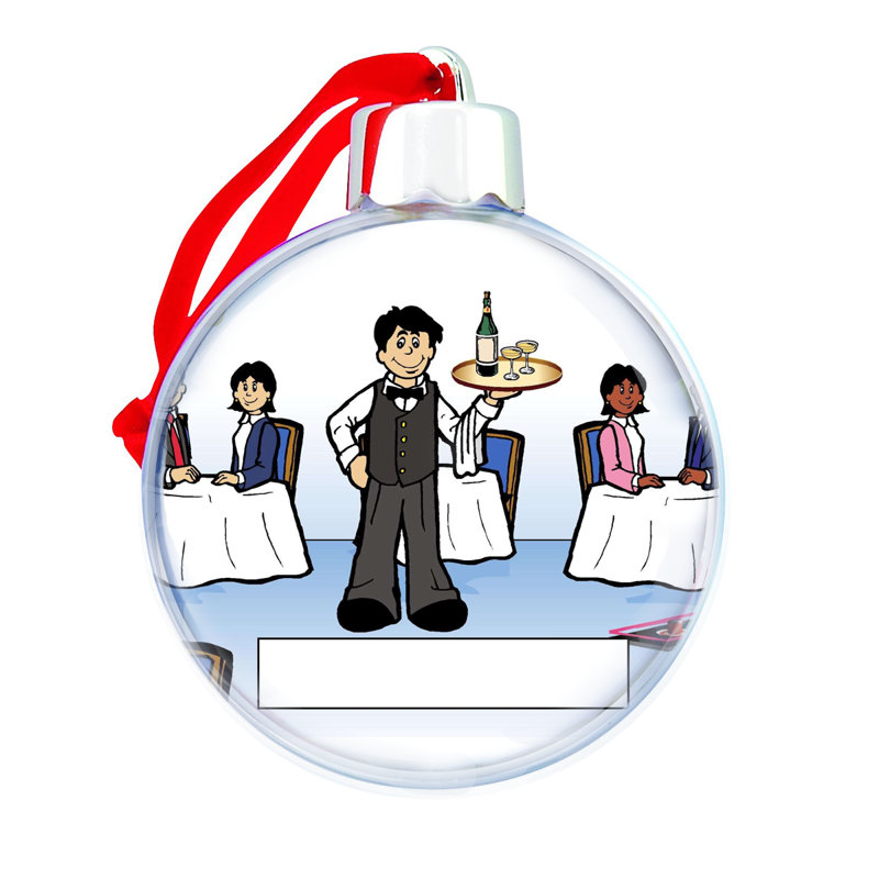 Personalized Waiter, Formal Dining Christmas Bulb Ornament, Yes