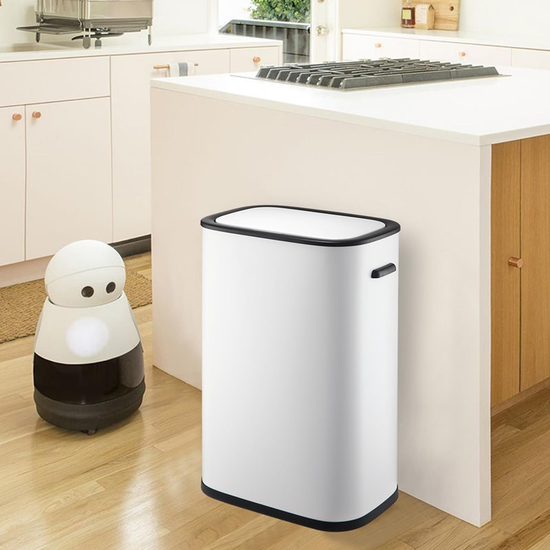 Poubelle automatique 55L avec capteur de mouvement, couvercle à fermeture douce et seau intérieur amovible pour la cuisine, la salle de bain, la chambre à coucher